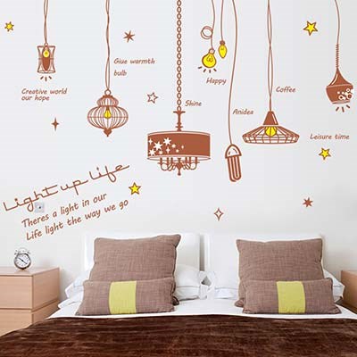 SK9001 The fashion lamp and paper-cutting DIY decorative wall sticker    