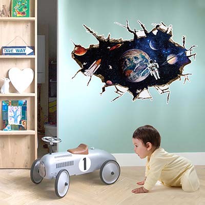 SK9066A 3D Space,The astronauts decorative wall stickers /wall decal
