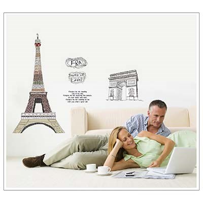 AY1930 Triumphal Arch Eiffel Tower waterproof removable wall sticker DIY home decorative walll decal