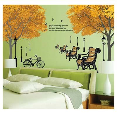DF5073 maple and summer chair DIY home decorative wall stickers