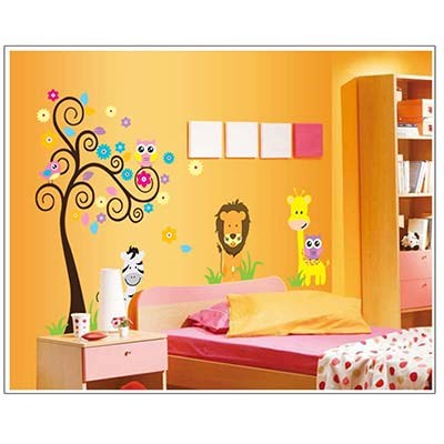 DF5091 lion owl zebra wall sticker adesivo parede wandsticker wandaufkleber sticker mural autocollant mural