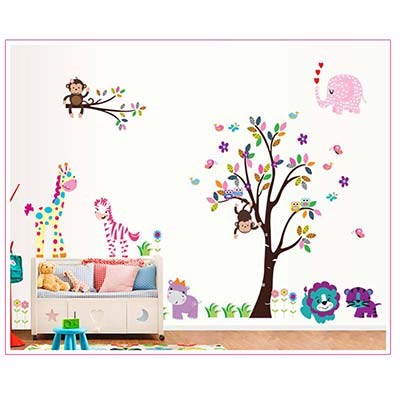 DF5091 lion owl zebra wall sticker adesivo parede wandsticker wandaufkleber sticker mural autocollant mural