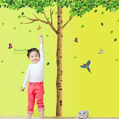 AY305 big green tree removable diy wall sticker