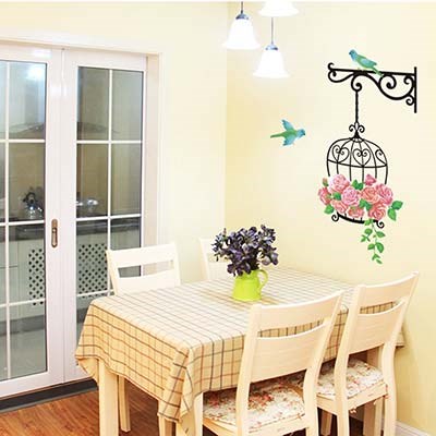 AY616 birdcage flower wall sticker adesivo parede wandsticker wandaufkleber sticker mural autocollant mural