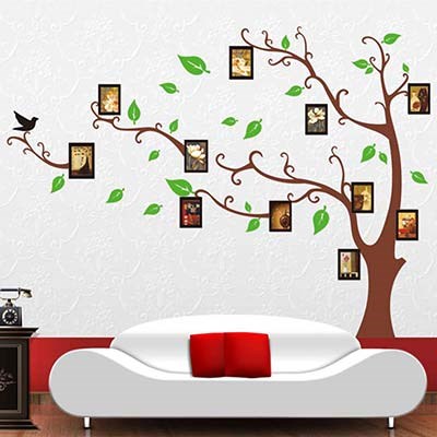 AY803A brown photo frame tree wall sticker adesivo parede wandsticker wandaufkleber sticker mural autocollant mural