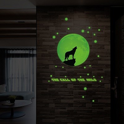 SK3031 Wolf Night Voices Glow in the Dark home wall stickers